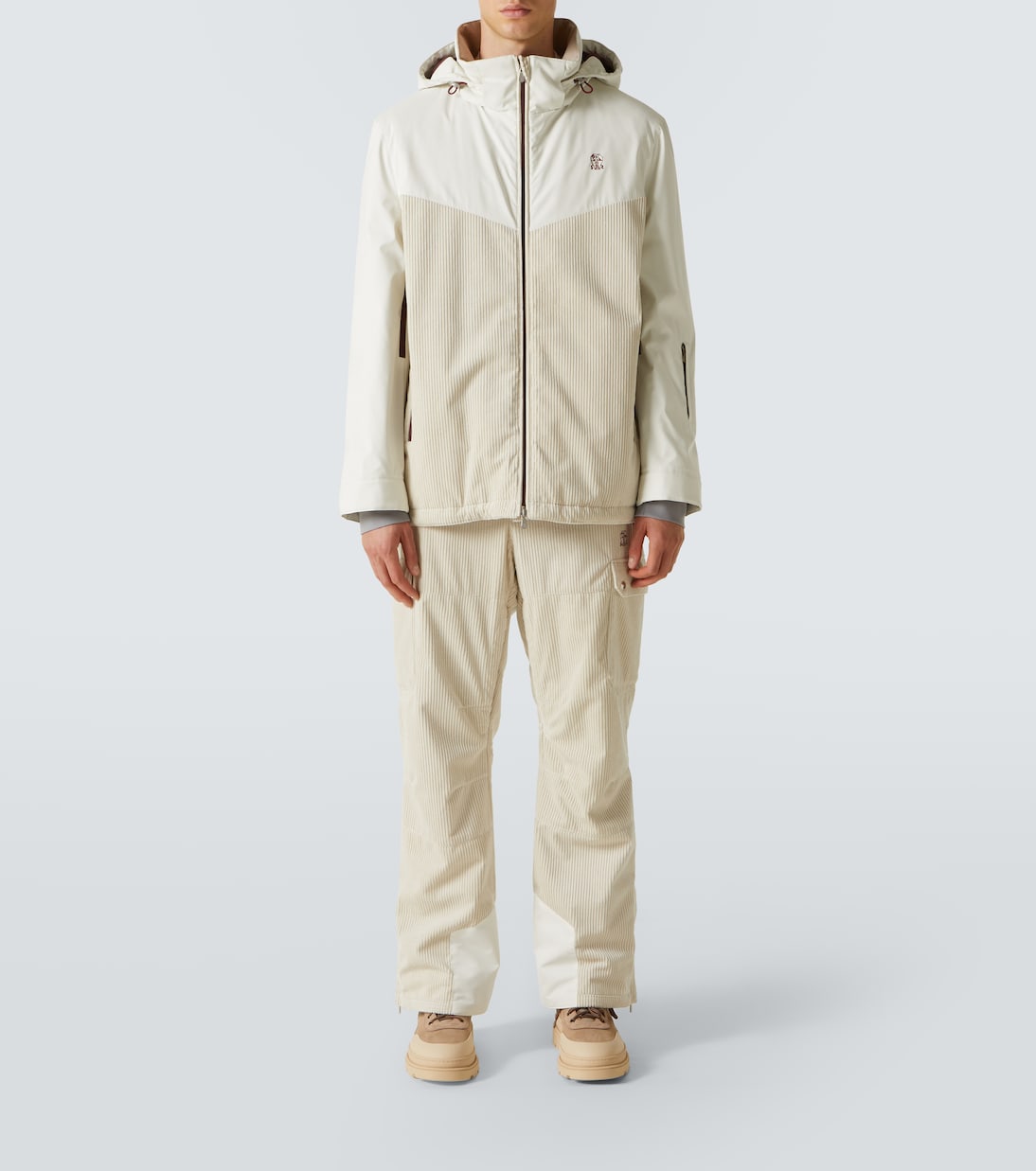 Corduroy-paneled ski jacket | Brunello Cucinelli