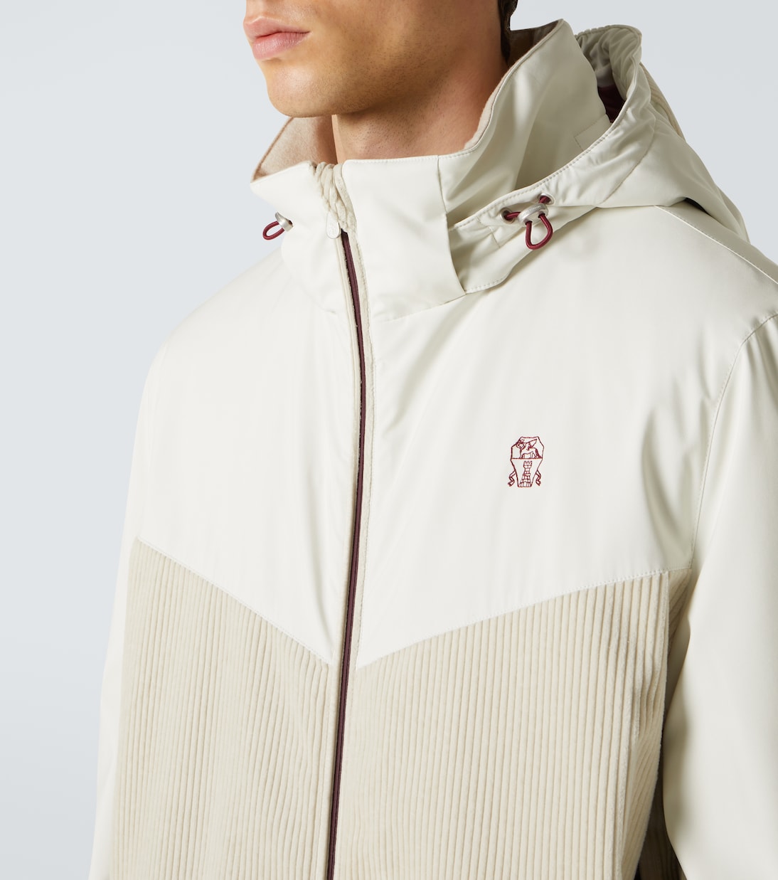 Corduroy-paneled ski jacket | Brunello Cucinelli