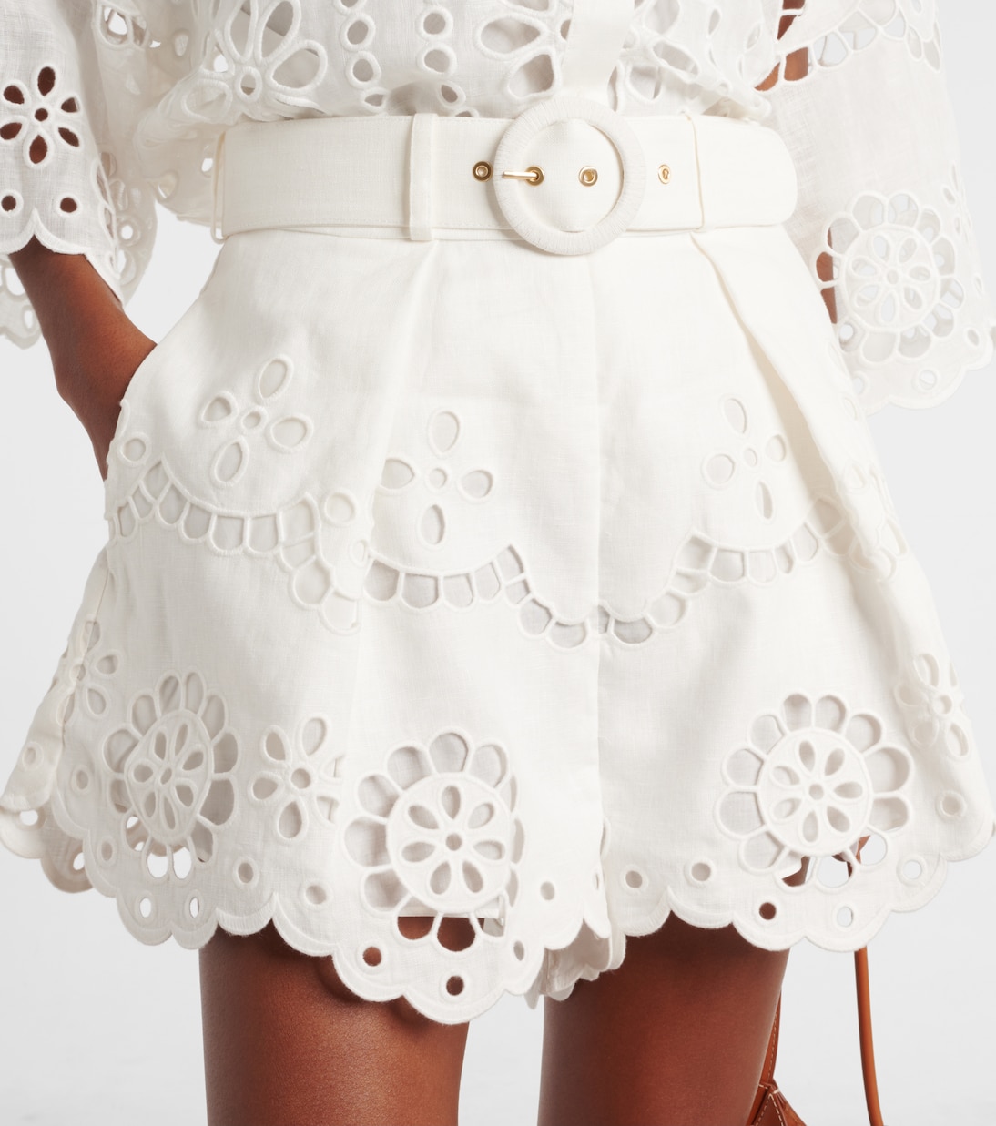 Shorts Pop in sangallo di lino | Zimmermann