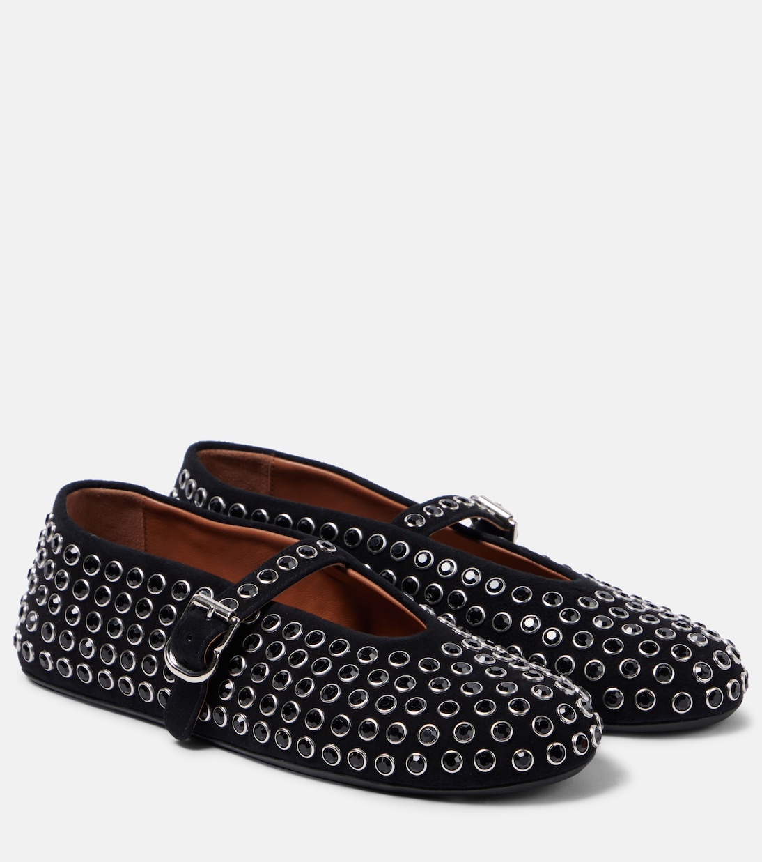 Ballerine in suede con cristalli | Alaïa