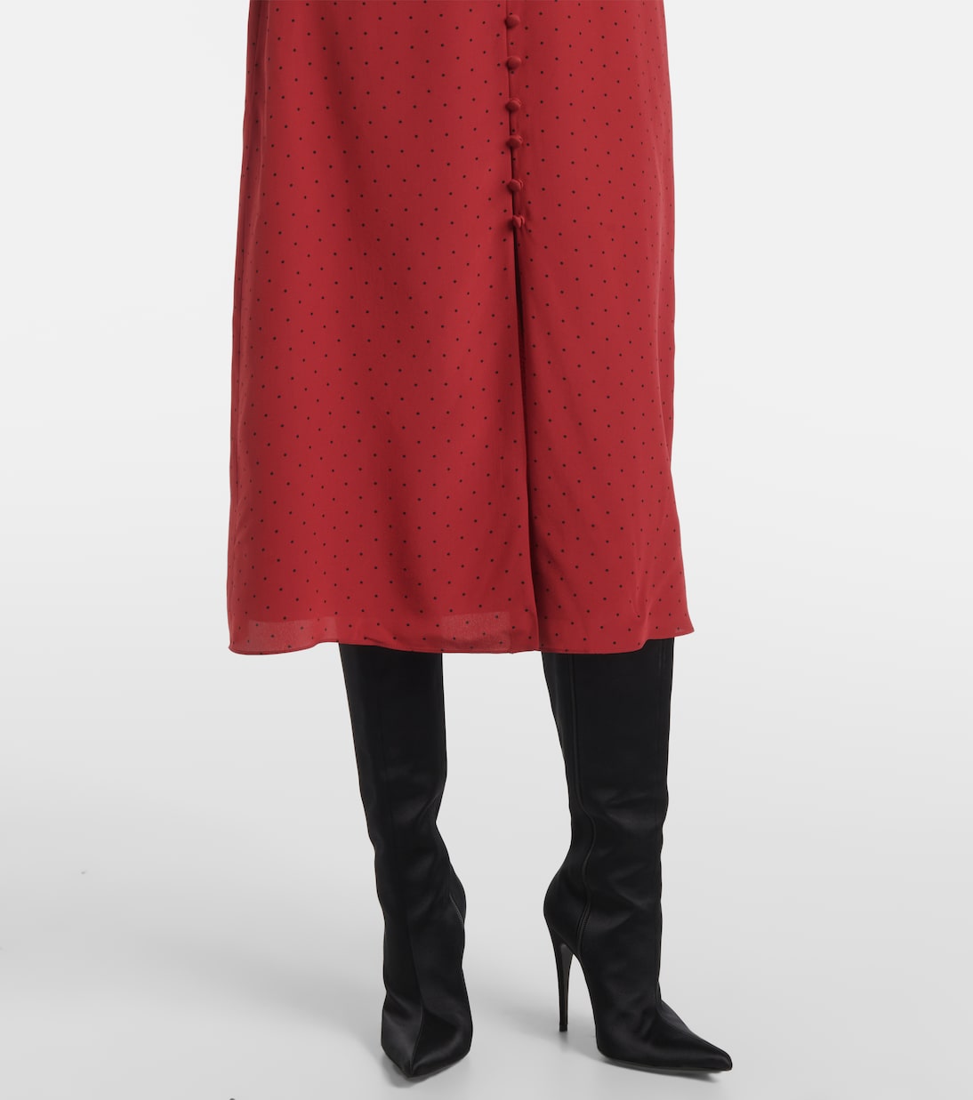 Abito midi in seta a pois | Alessandra Rich