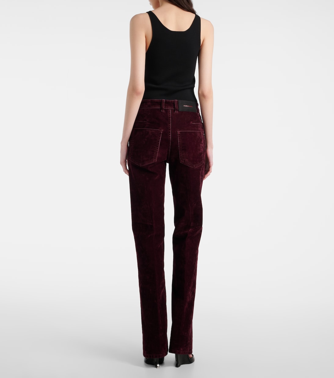 Pantaloni regular in velluto a vita media | Ferragamo