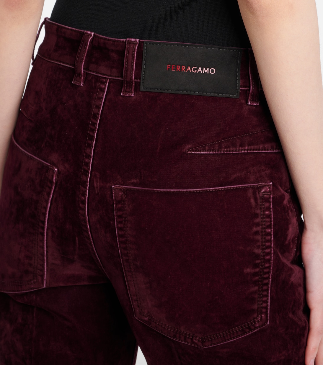 Pantaloni regular in velluto a vita media | Ferragamo