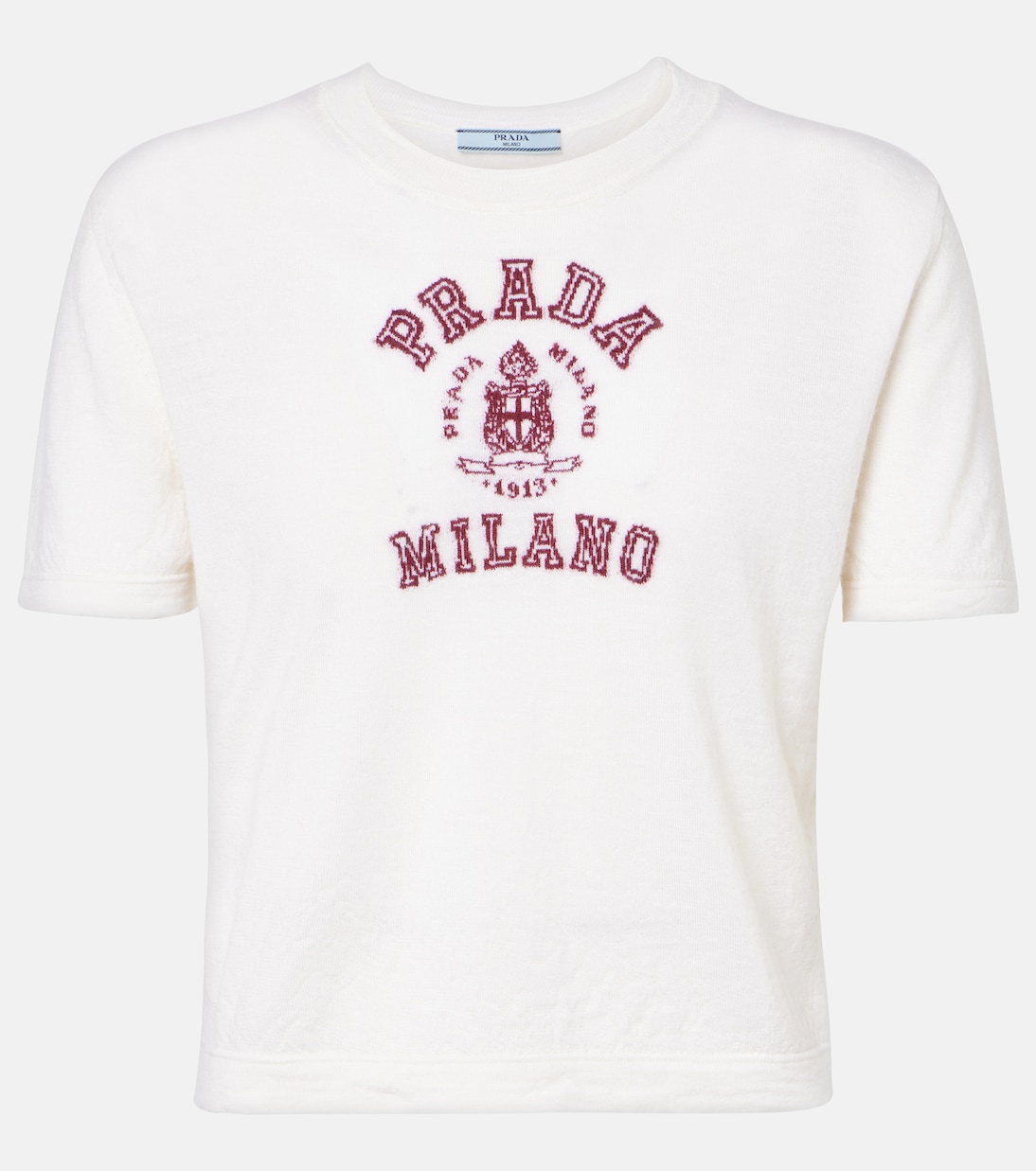 T-shirt en cachemire à logo | Prada