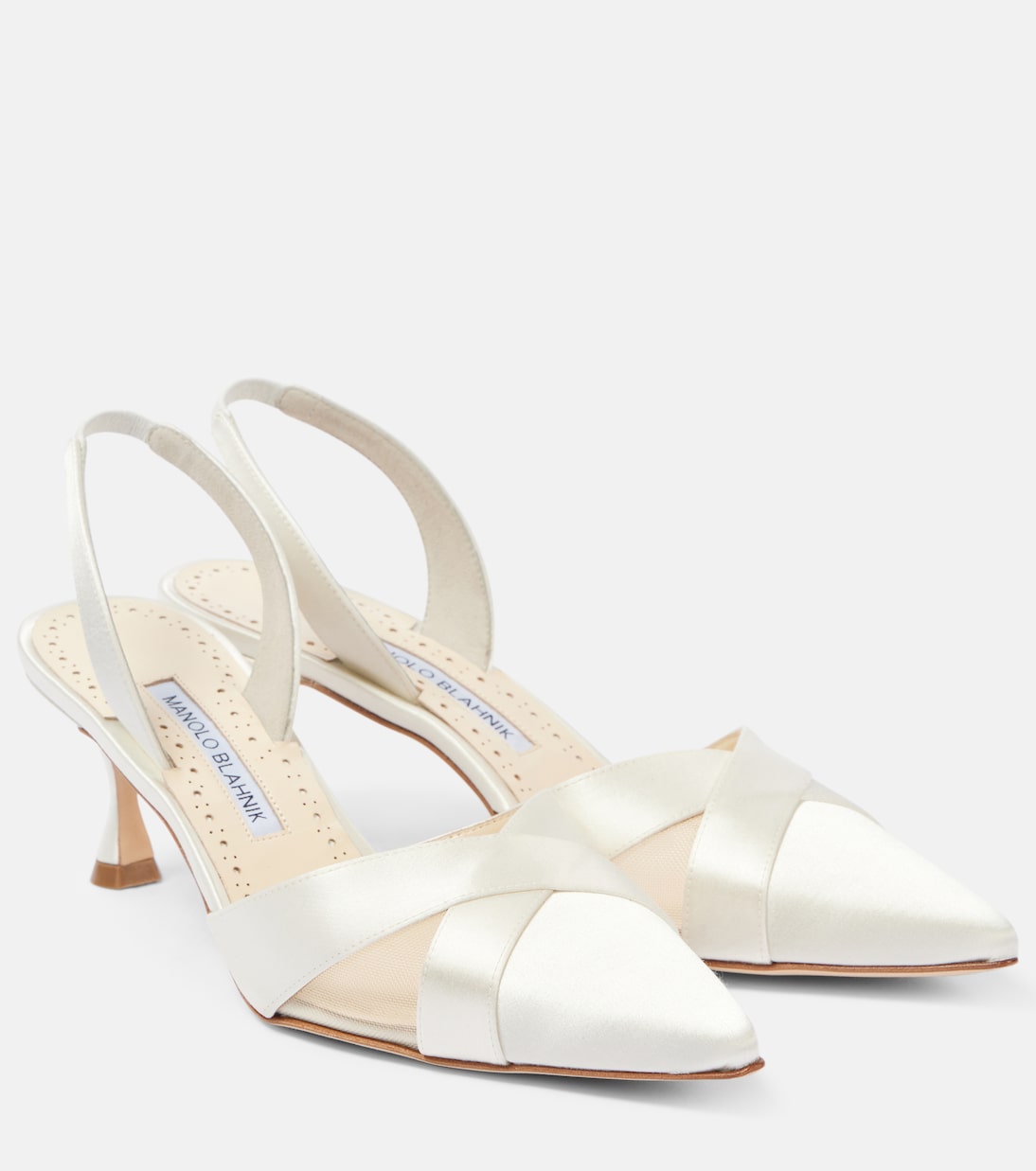 Pumps slingback Oyounsasli 50 in raso | Manolo Blahnik