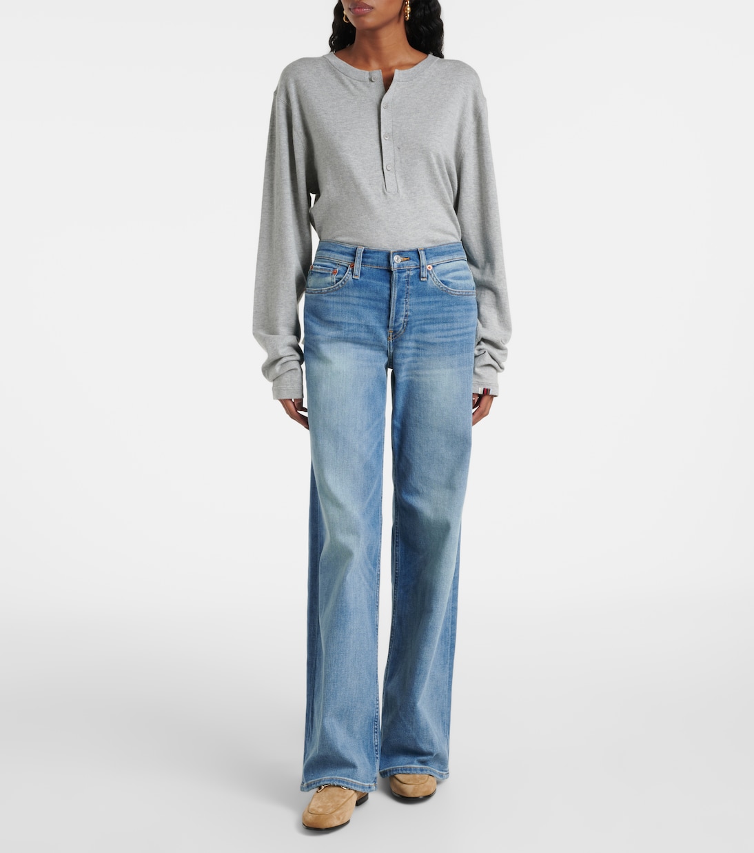 Jeans a gamba larga in cotone stretch | Re/Done