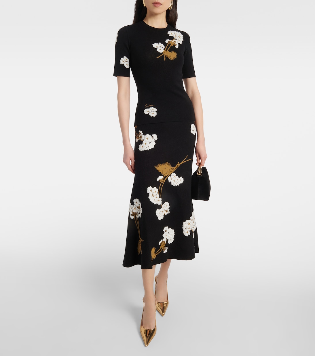Tote Bloom Mini aus Samt | Erdem