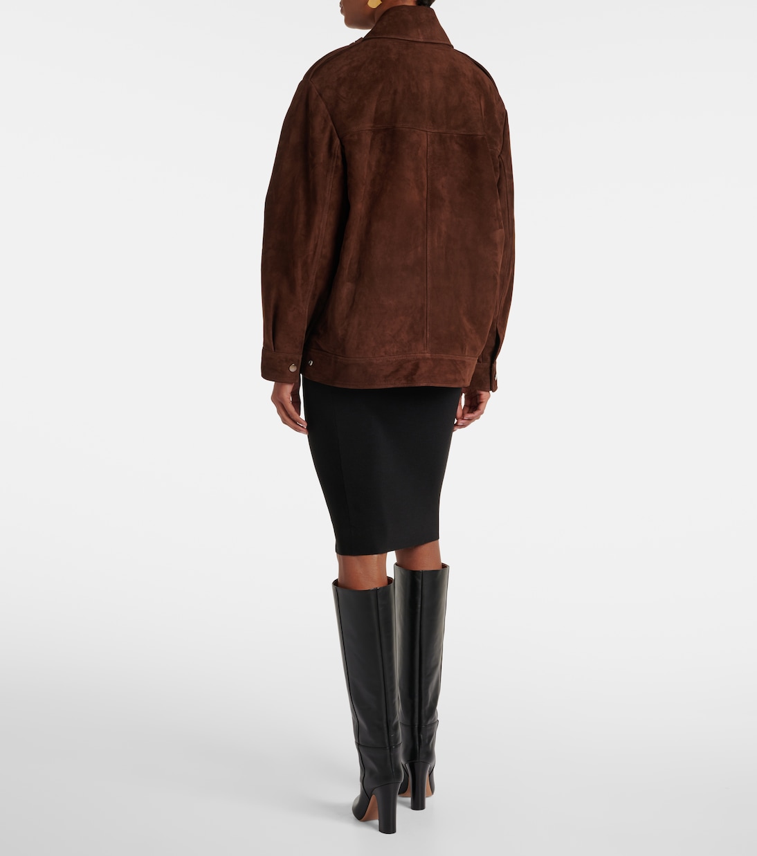 Giacca Drey in suede | Nour Hammour