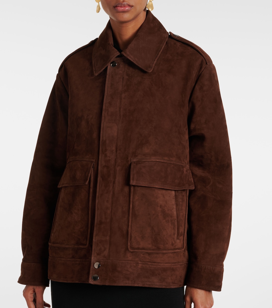 Giacca Drey in suede | Nour Hammour