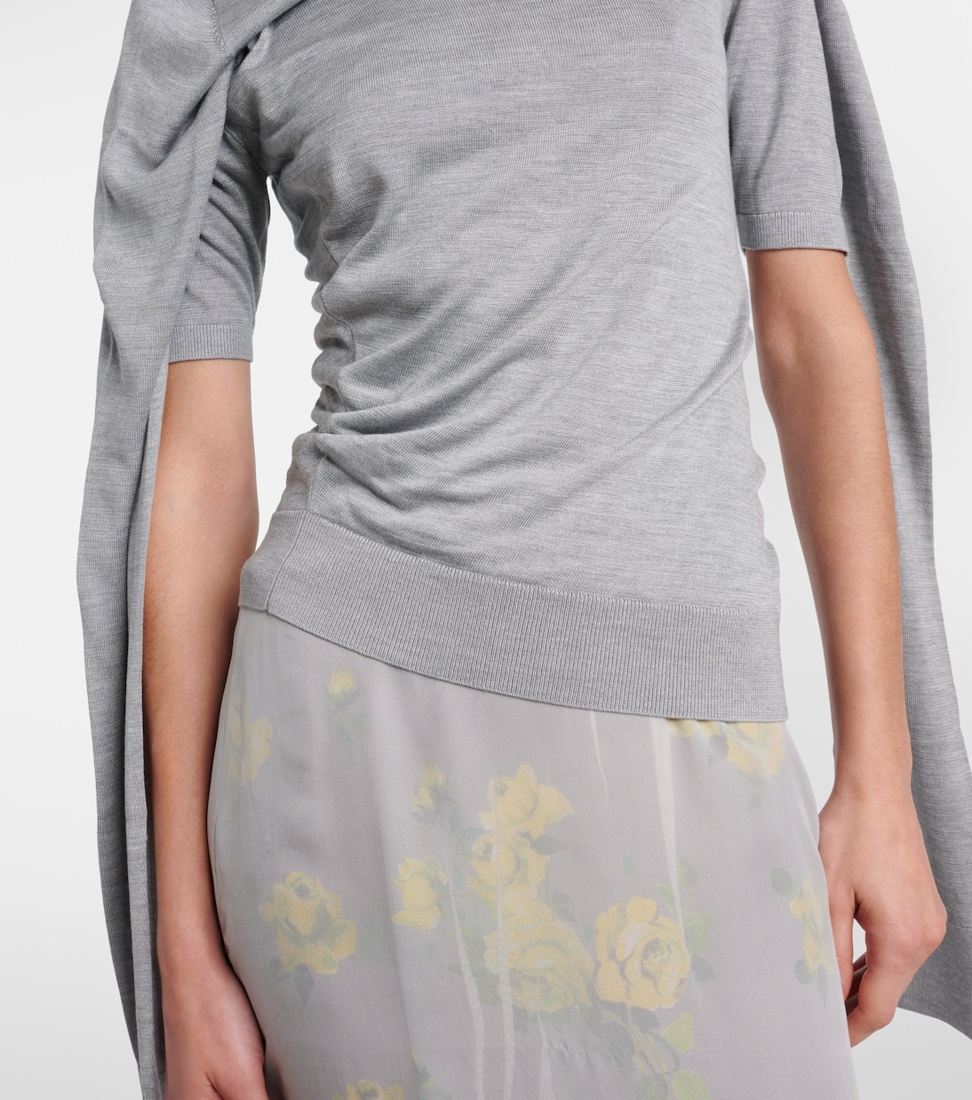 Draped silk jersey top | Acne Studios