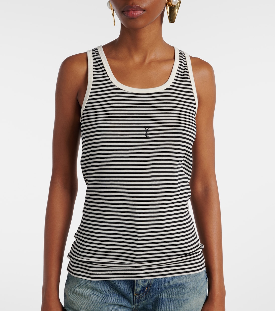 Top Cassandre in jersey di cotone | Saint Laurent