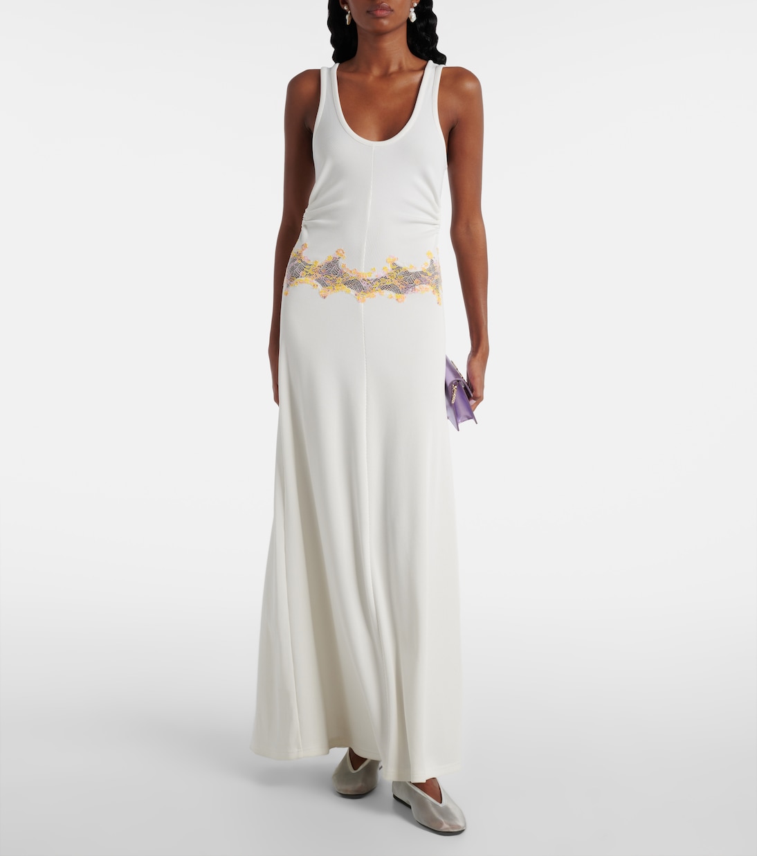 Abito lungo Crystal Orbit con pizzo | Christopher Esber