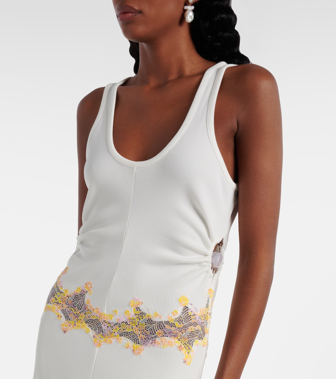 Abito lungo Crystal Orbit con pizzo | Christopher Esber