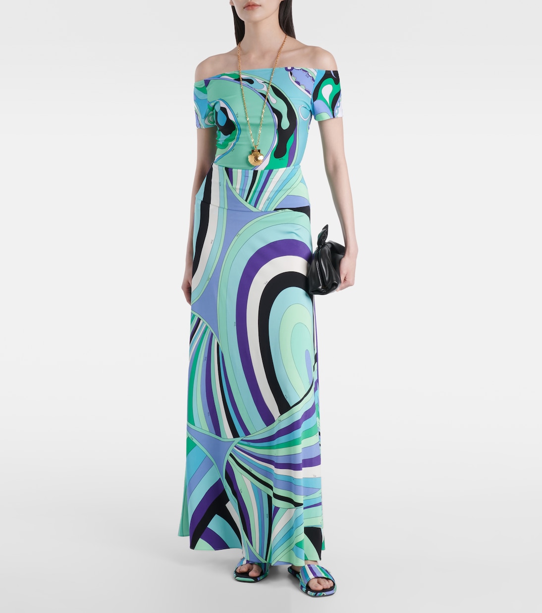 Top Orchidee à encolure bardot | Pucci