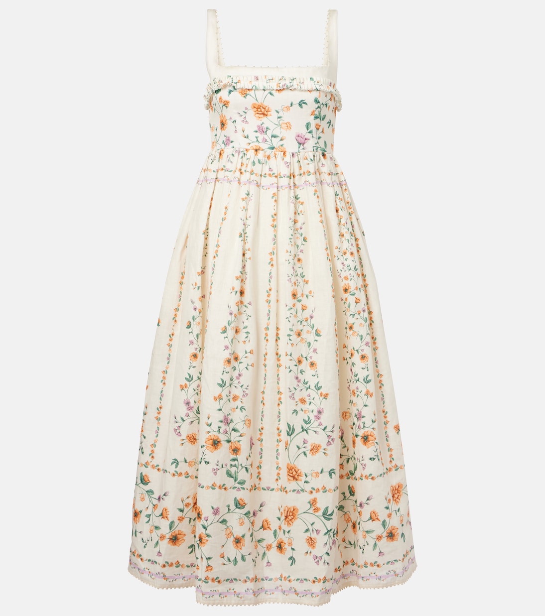 Barbara floral linen midi dress | Agua by Agua Bendita