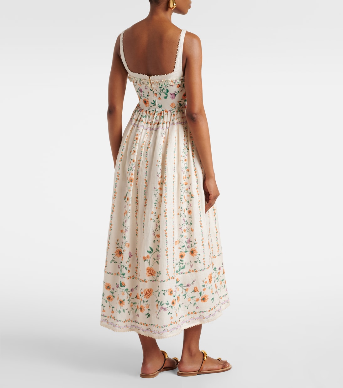 Barbara floral linen midi dress | Agua by Agua Bendita