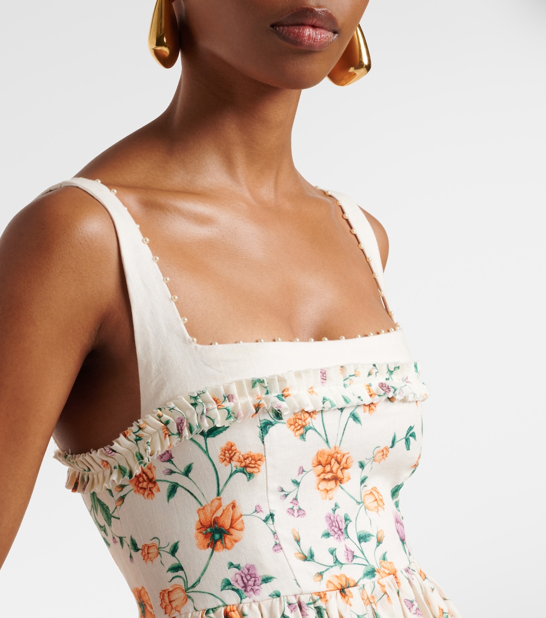 Barbara floral linen midi dress | Agua by Agua Bendita
