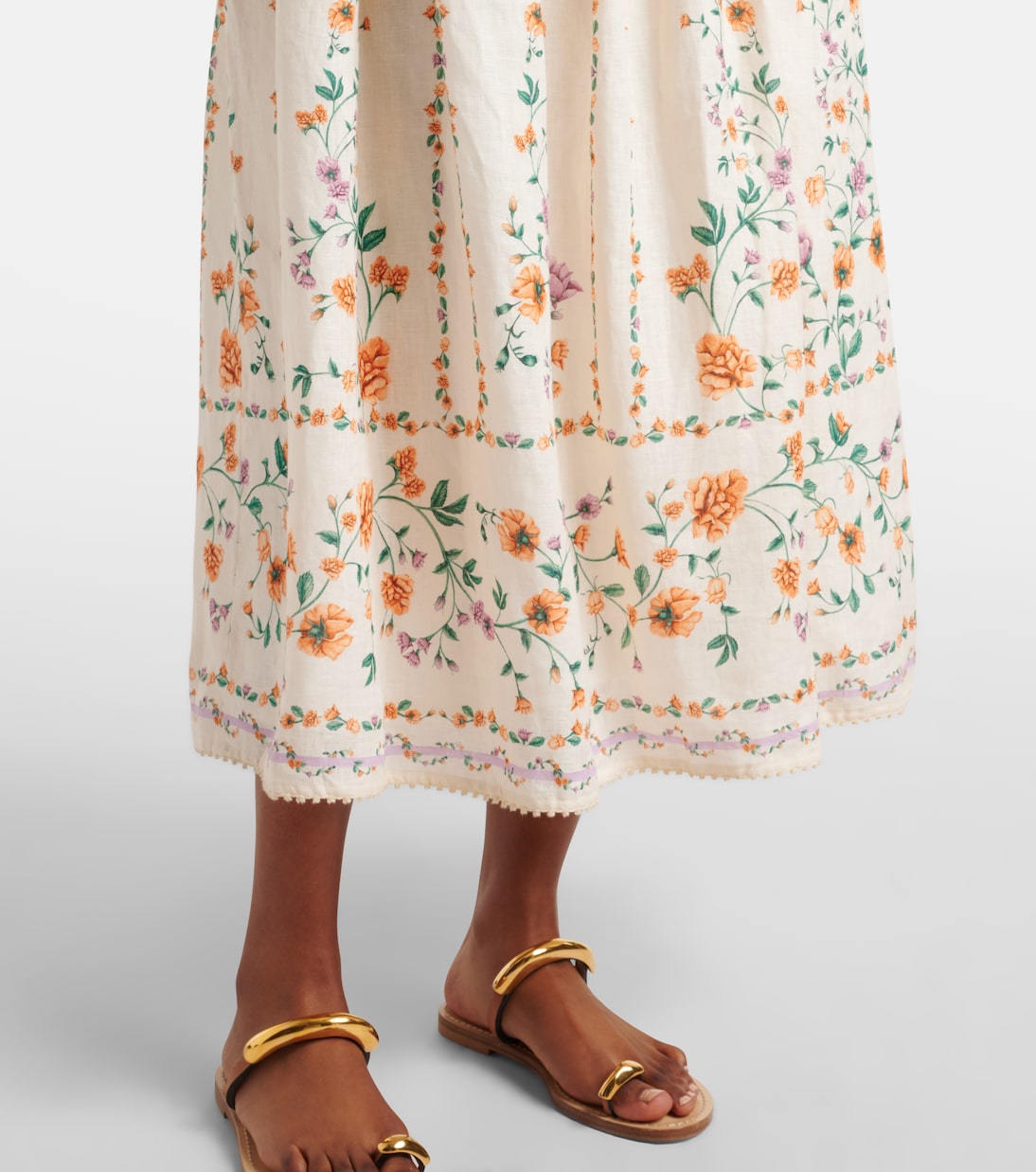 Barbara floral linen midi dress | Agua by Agua Bendita