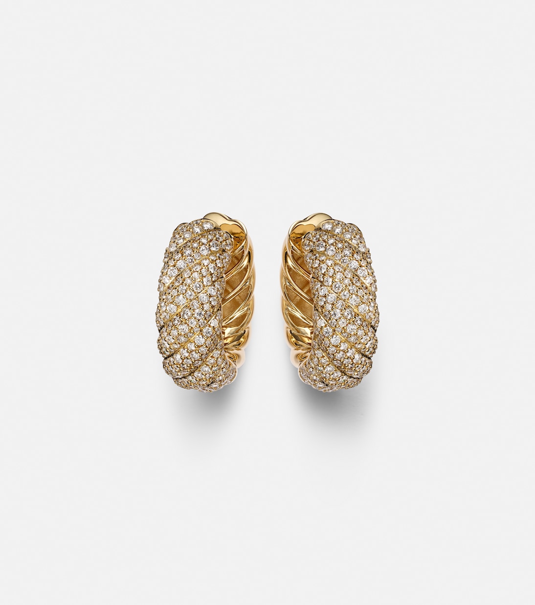 Orecchini Sculpted Cable in oro 18kt con diamanti | David Yurman