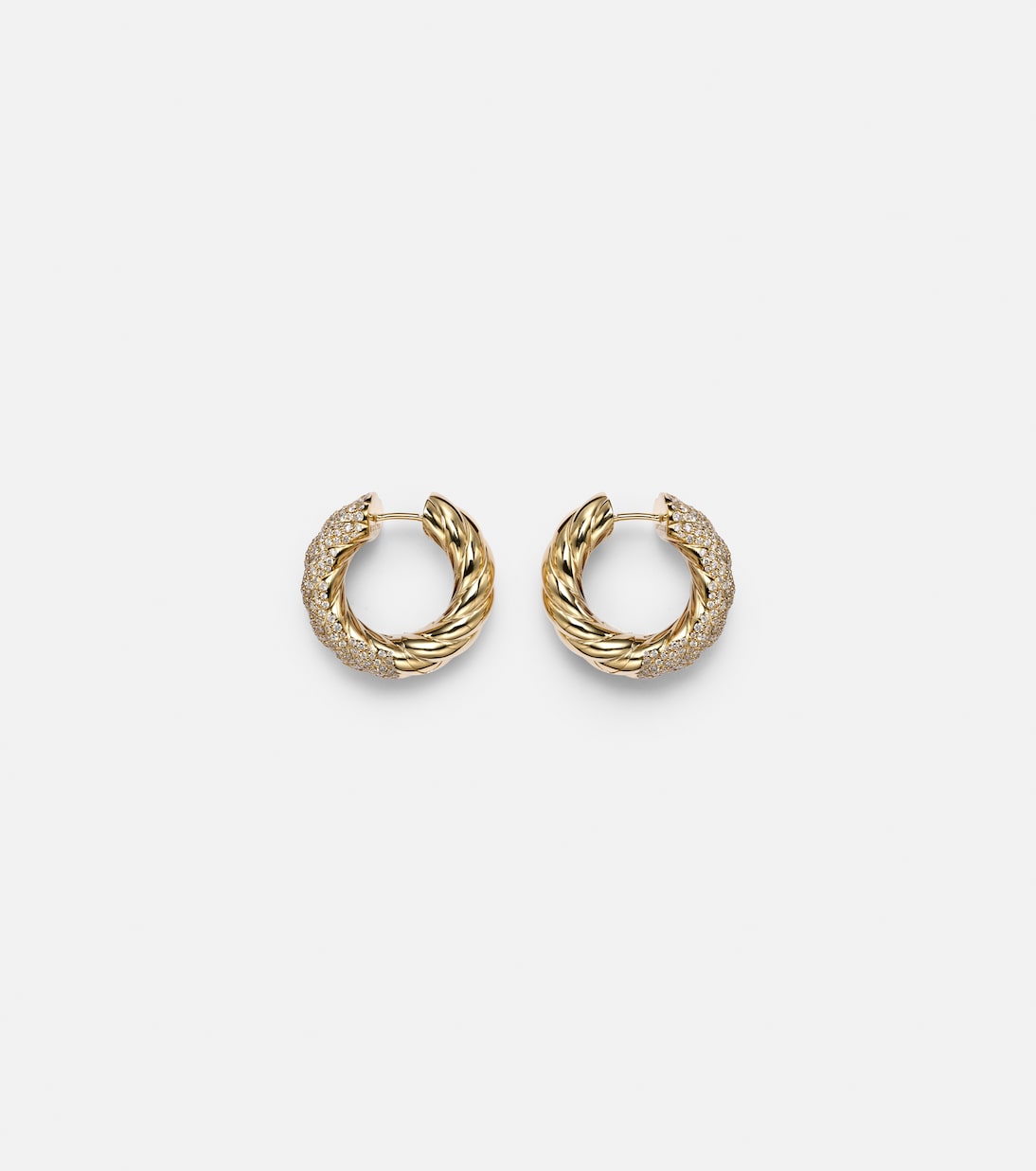 Orecchini Sculpted Cable in oro 18kt con diamanti | David Yurman