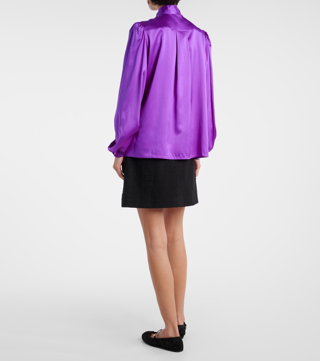 Tie-neck silk-blend satin blouse | Dolce&Gabbana