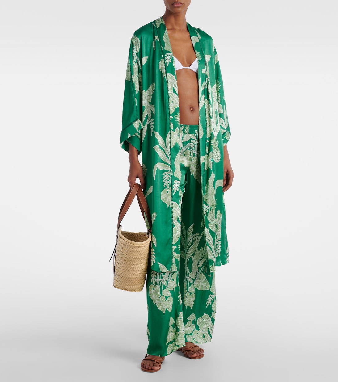 Weite Hose Cecile aus Satin | Poupette St Barth