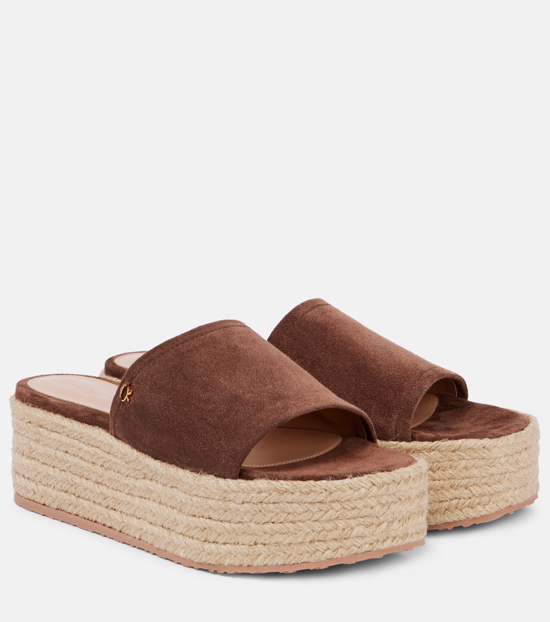 Suede platform espadrille slides | Gianvito Rossi