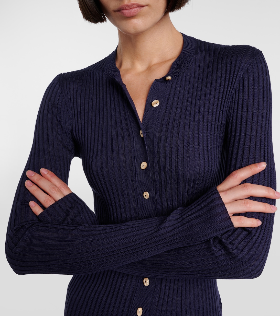 Ribbed-knit silk cardigan | Jil Sander
