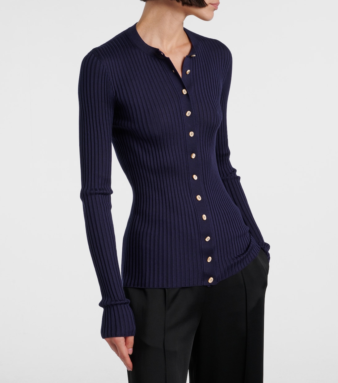 Ribbed-knit silk cardigan | Jil Sander
