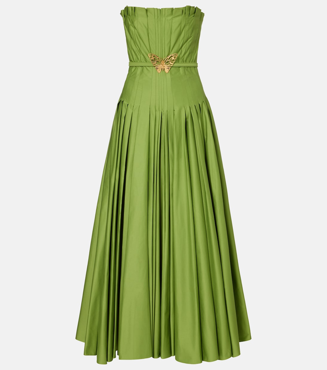 Abito lungo in cotone plissé | Oscar de la Renta