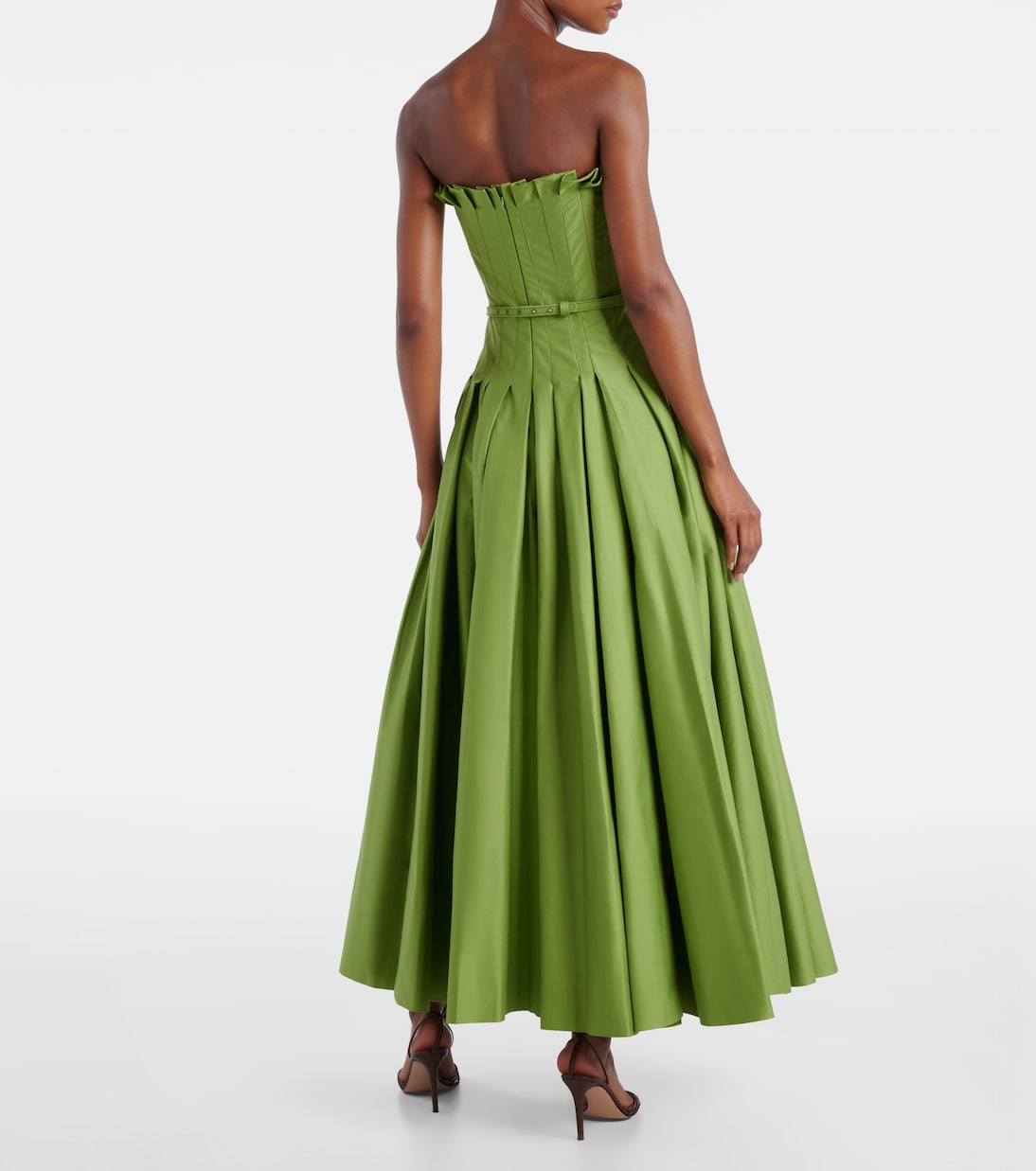 Abito lungo in cotone plissé | Oscar de la Renta