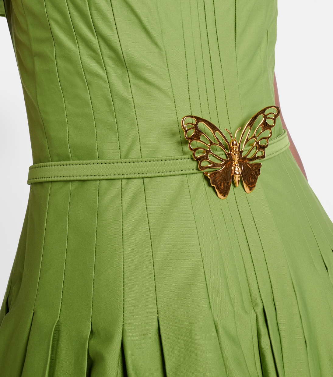 Abito lungo in cotone plissé | Oscar de la Renta