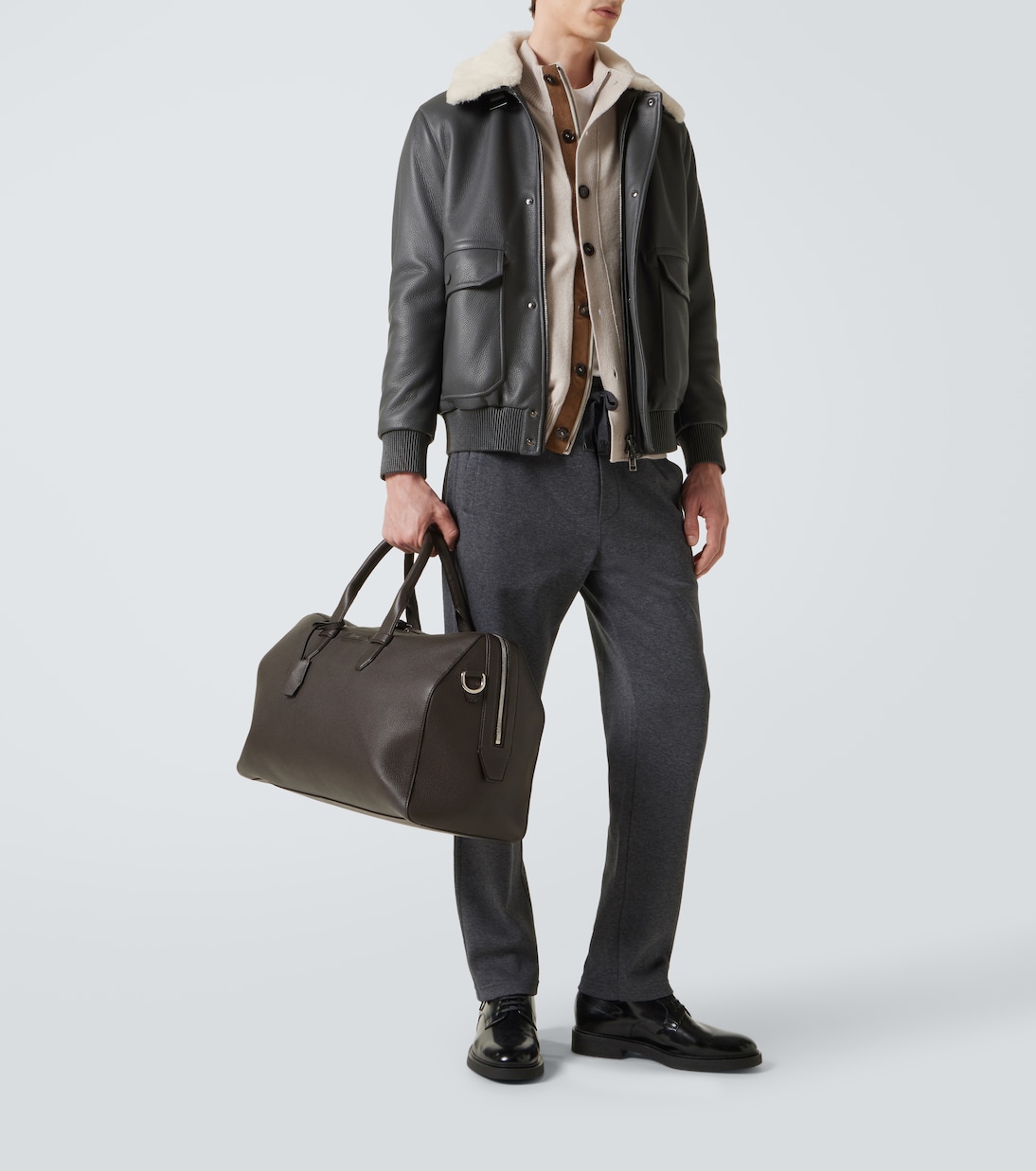 Leather duffel bag | Brioni