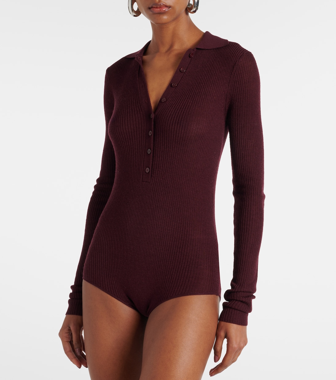 Solana wool, silk, and cashmere bodysuit | The Frankie Shop
