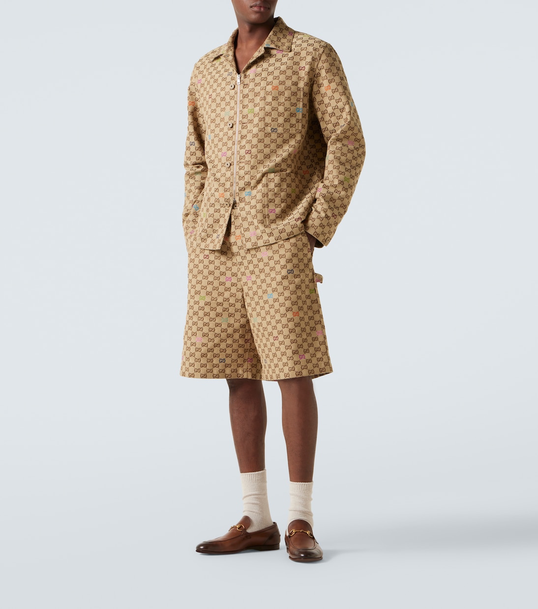 Chaqueta de lona GG en mezcla de algodón | Gucci