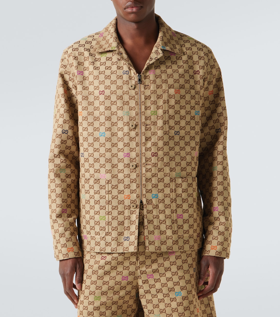 Chaqueta de lona GG en mezcla de algodón | Gucci