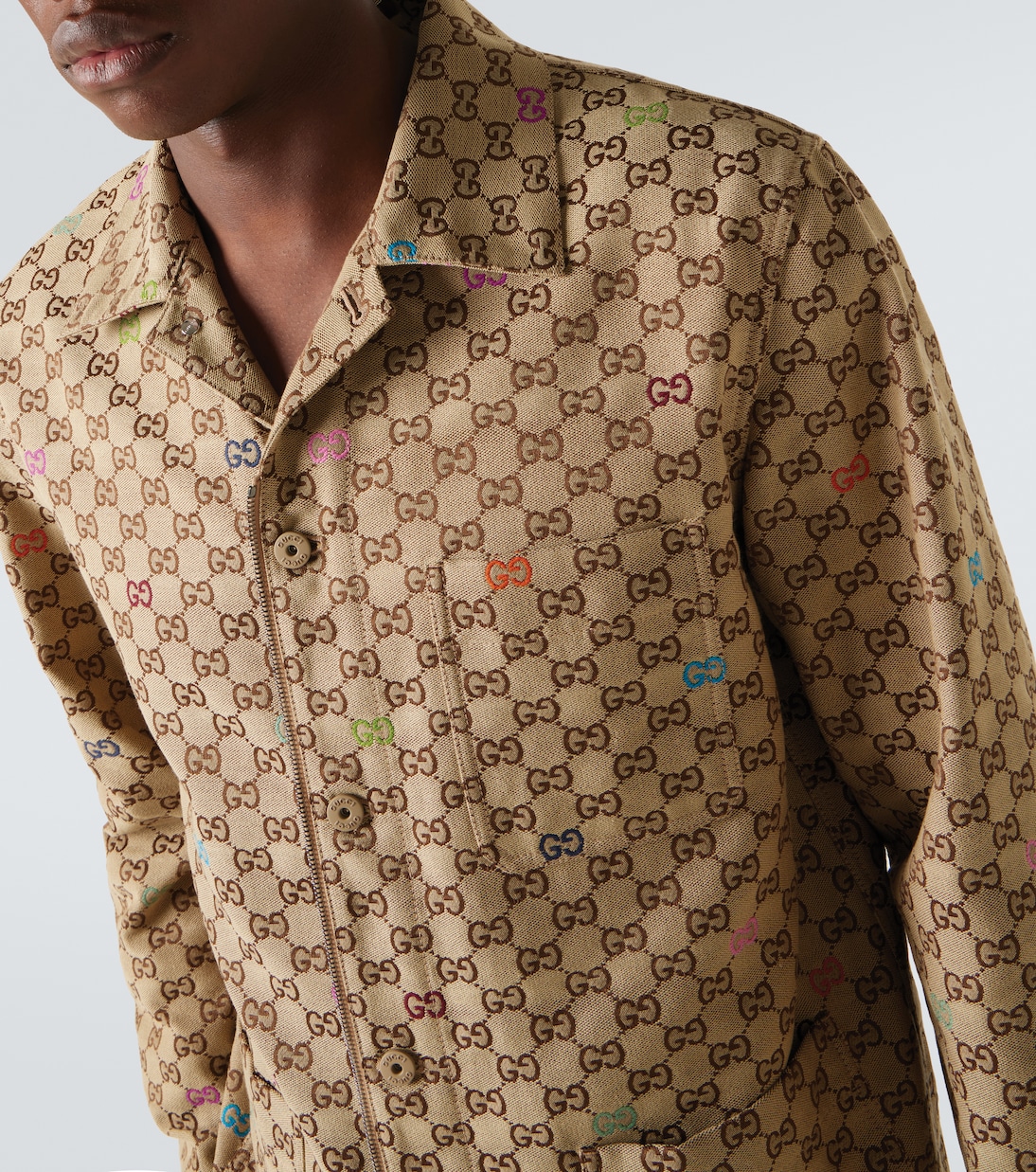 Chaqueta de lona GG en mezcla de algodón | Gucci