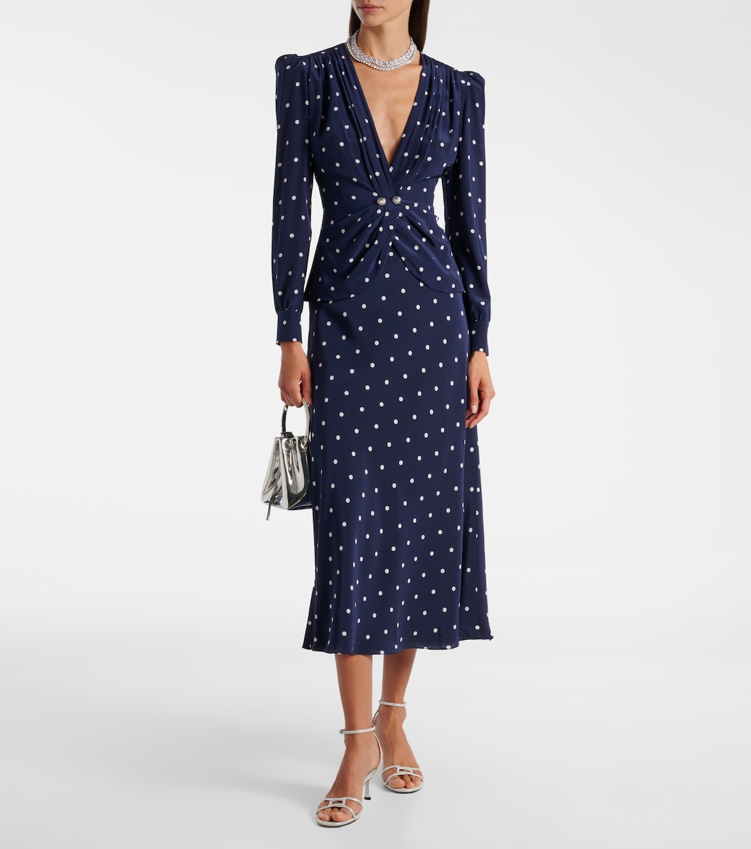 Polka-dot silk midi dress | Alessandra Rich