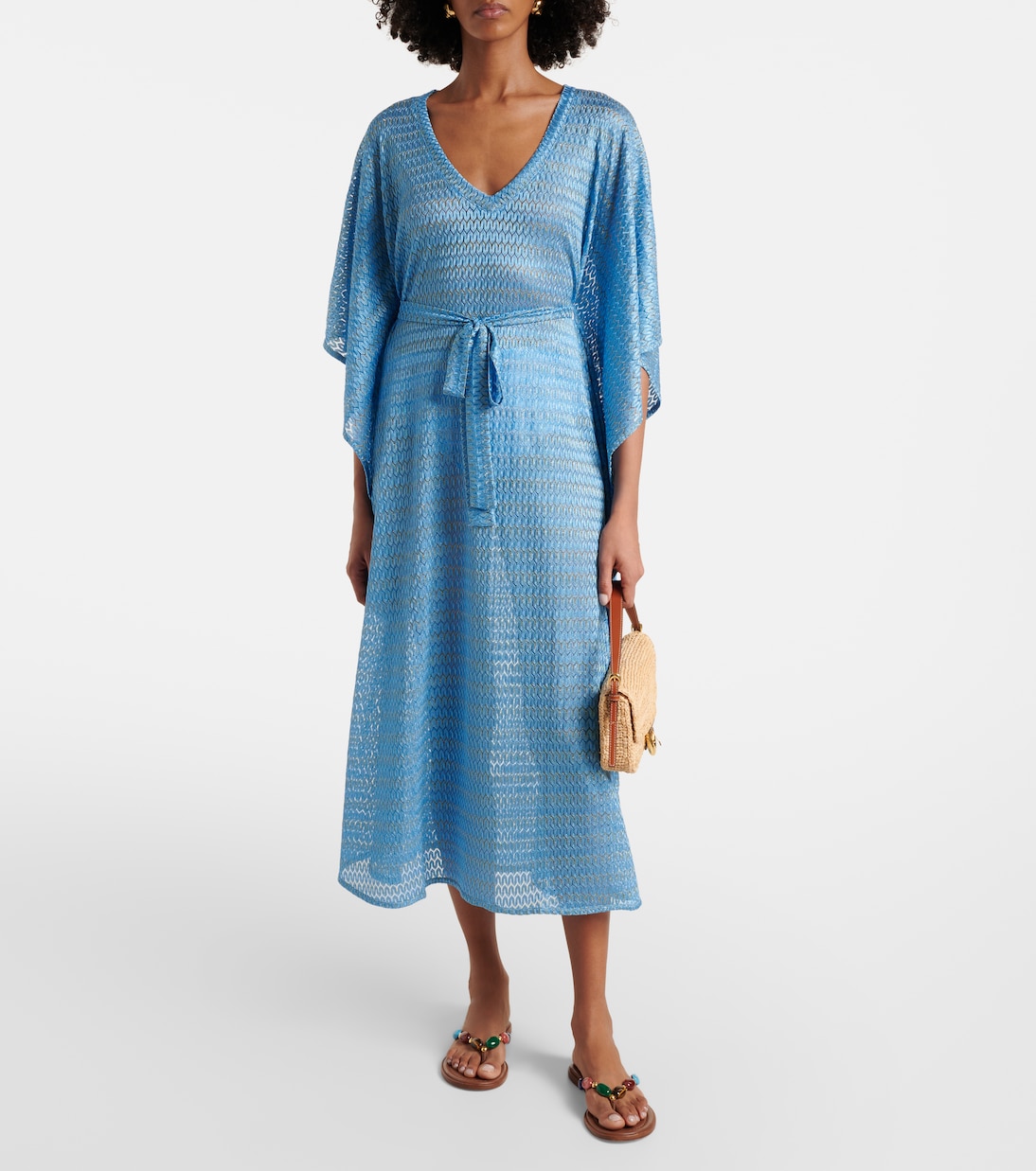 June chevron lamé kaftan | Melissa Odabash
