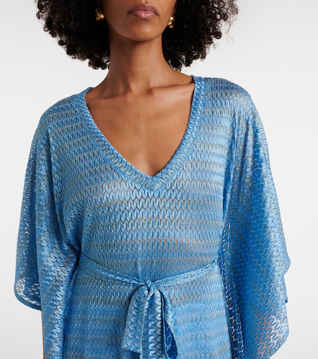 June chevron lamé kaftan | Melissa Odabash