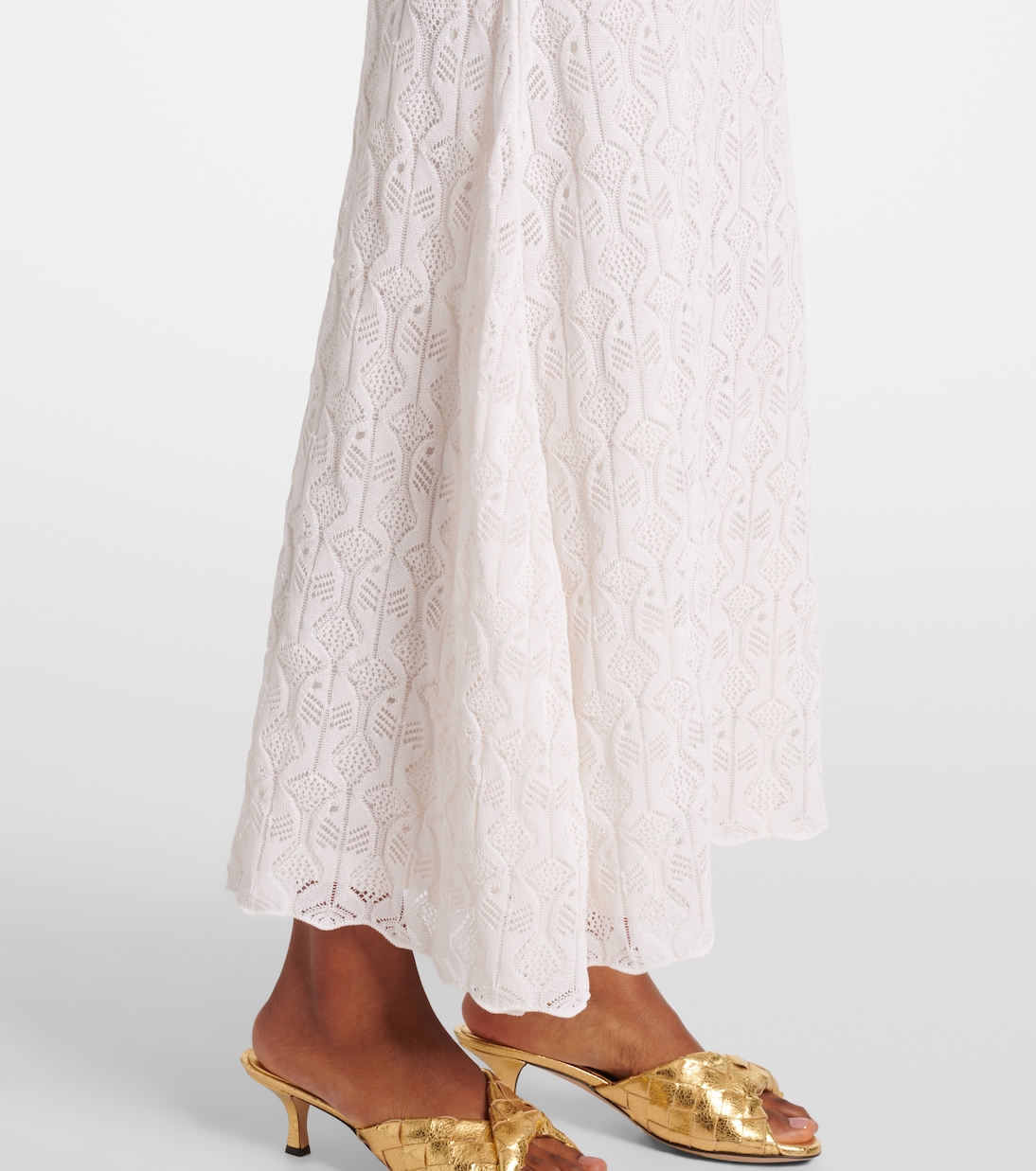 Fish Lace cotton and silk maxi dress | Bottega Veneta