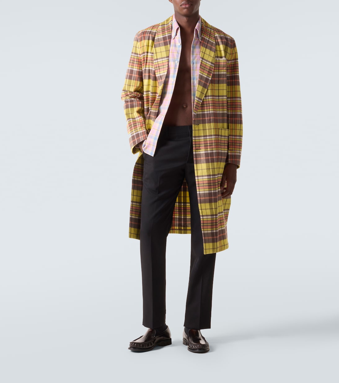 Checked cotton coat | Prada