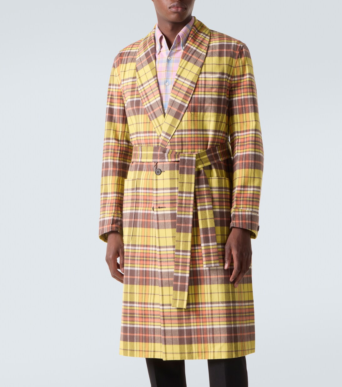 Checked cotton coat | Prada