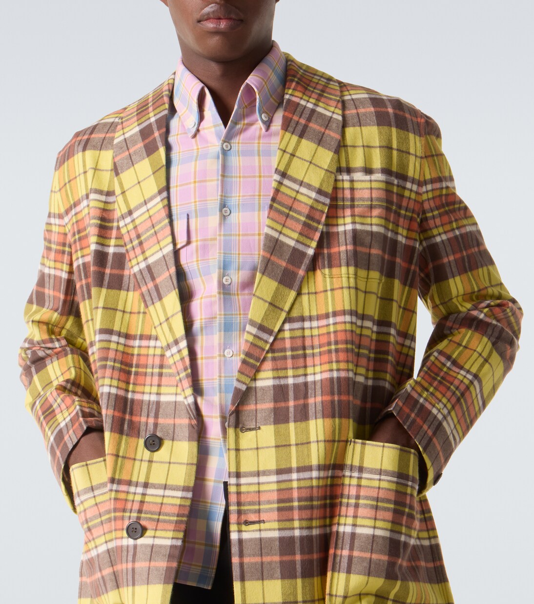 Checked cotton coat | Prada