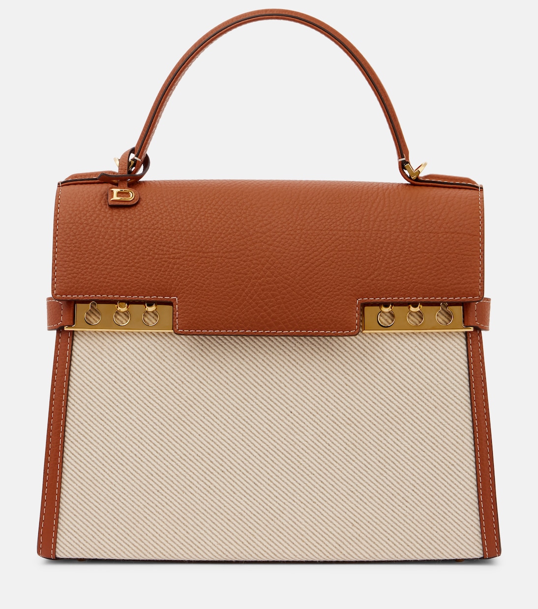 Tote Tempête MM aus Leder und Canvas | Delvaux