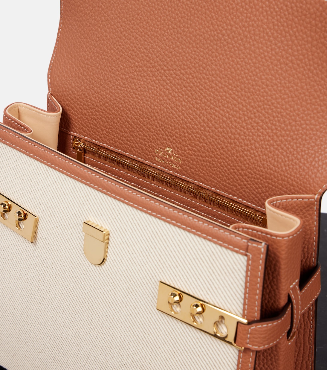 Tote Tempête MM aus Leder und Canvas | Delvaux