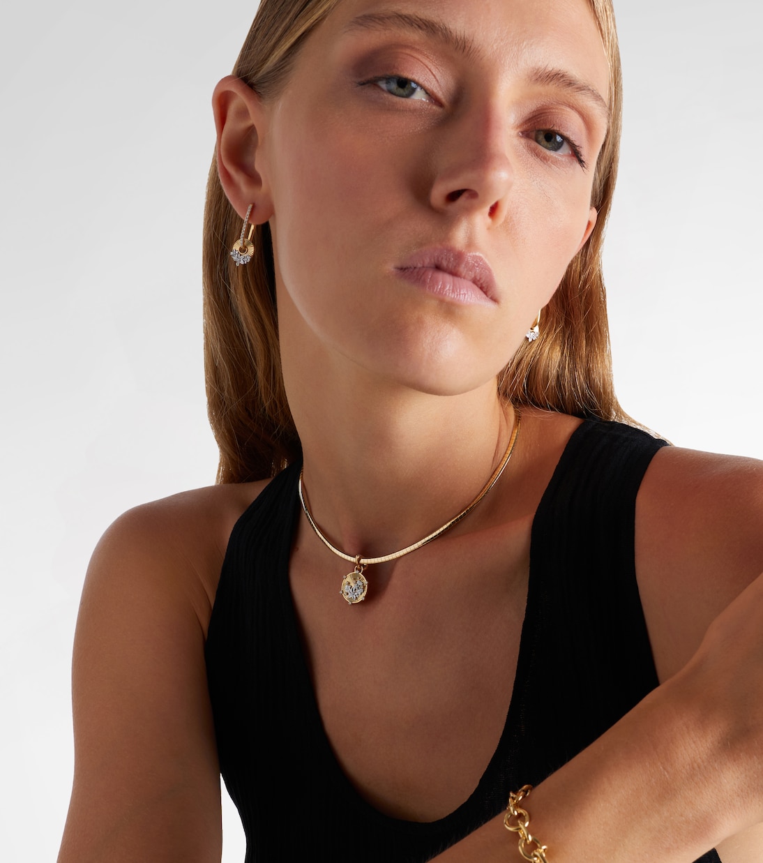 18kt gold necklace with diamonds | FoundRae