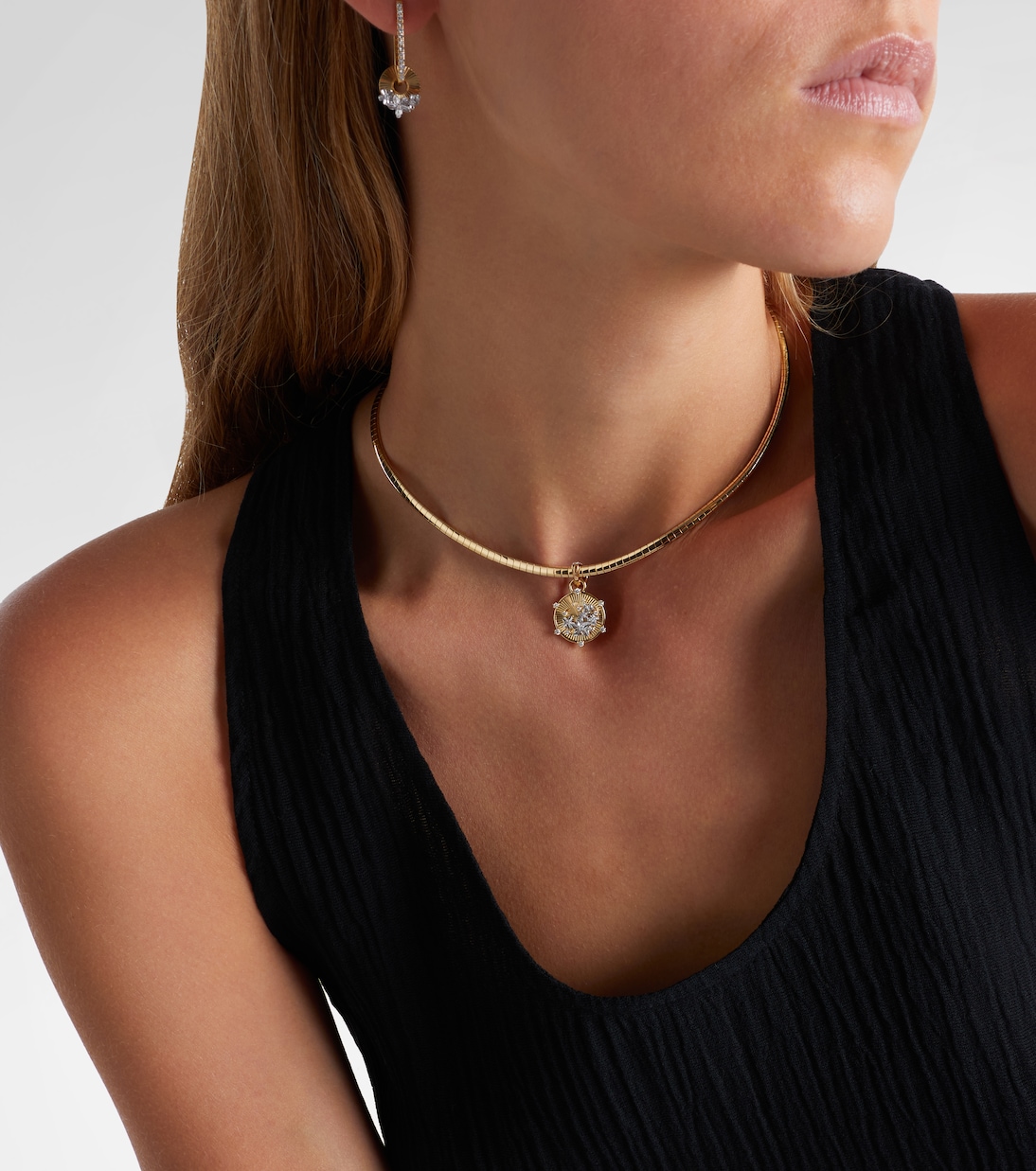 18kt gold necklace with diamonds | FoundRae
