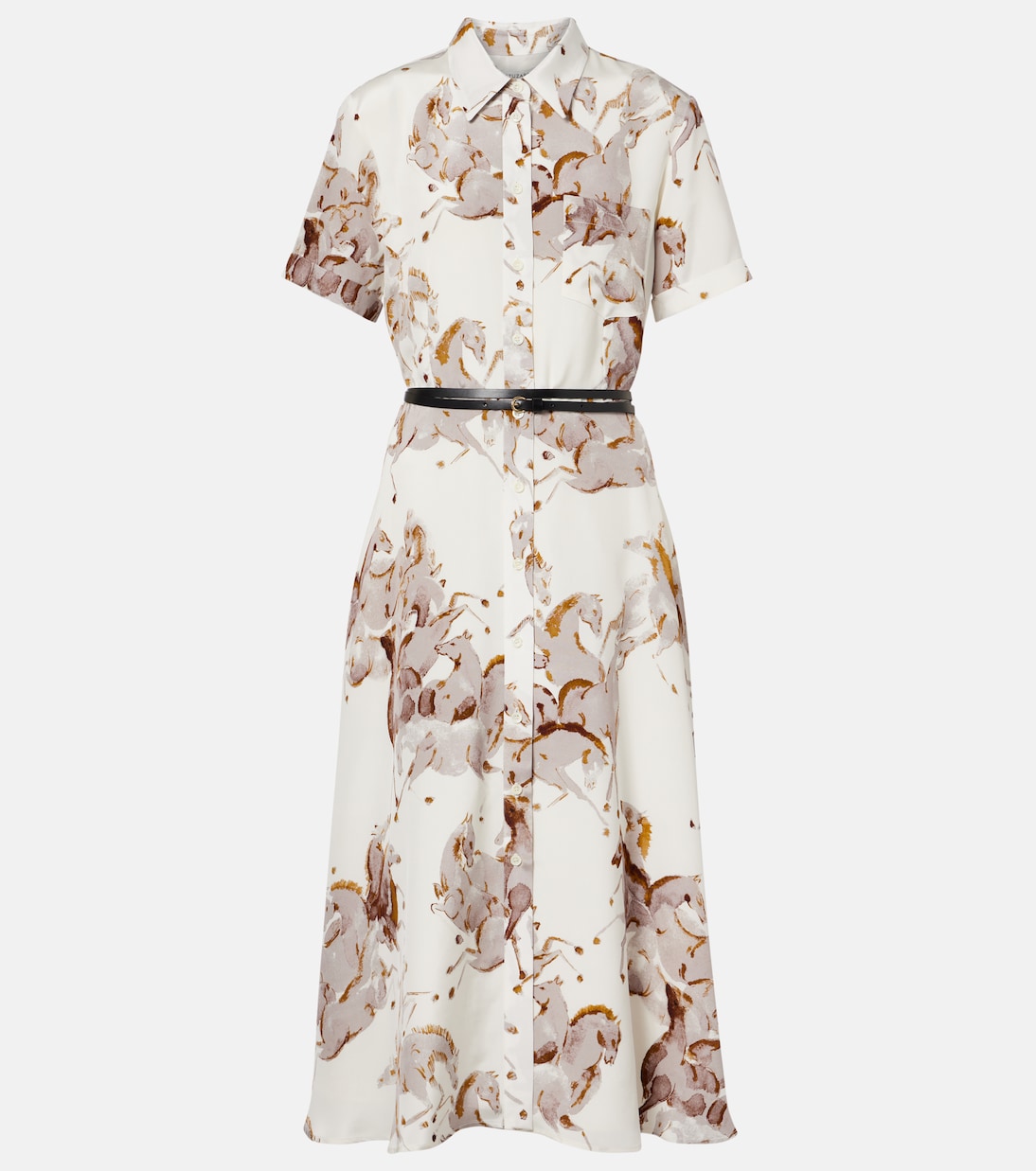 Robe chemise Kiera imprimée en soie | Altuzarra