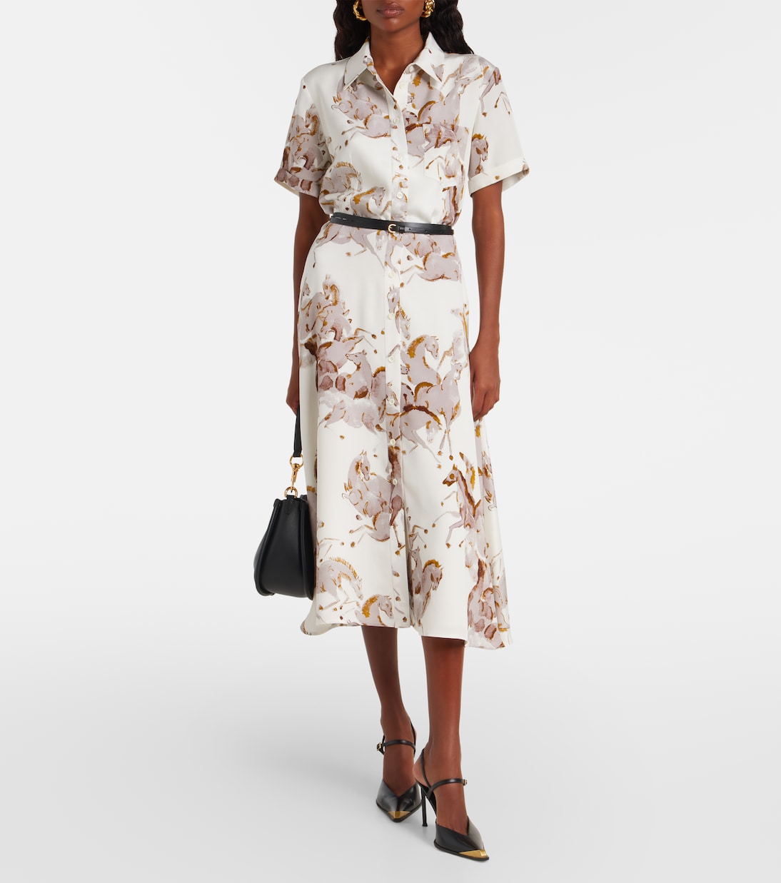 Robe chemise Kiera imprimée en soie | Altuzarra